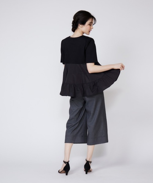 Maglie le cassetto（マーリエ ル カセット）の「ティアードドッキングカットソー（Tシャツ/カットソー・レディース・ブラック/オフホワイト/グレー・9号/7号）」の8枚目の写真