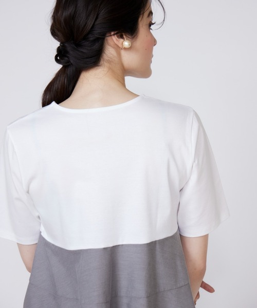 Maglie le cassetto（マーリエ ル カセット）の「ティアードドッキングカットソー（Tシャツ/カットソー・レディース・ブラック/オフホワイト/グレー・9号/7号）」の18枚目の写真