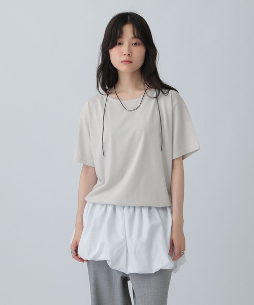 LEPSIM（レプシィム）の「裾バルーンドロストプルオーバー　574405（Tシャツ/カットソー・レディース・グレイッシュベージュ/グリーン/オフホワイト/チャコールグレー・FREE）」の3枚目の写真