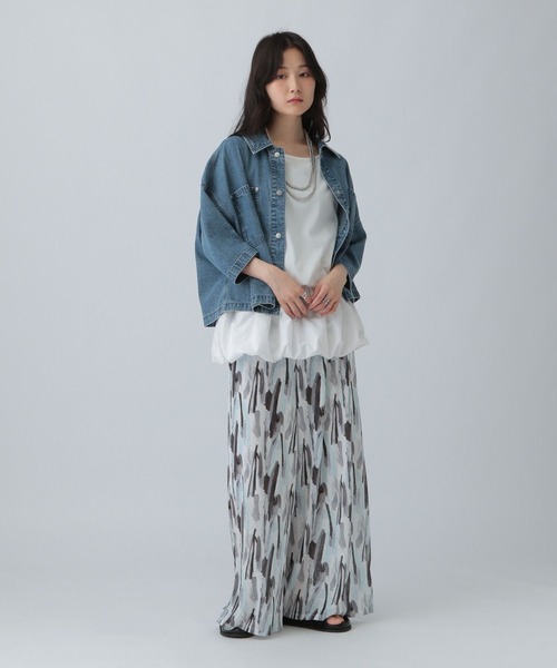 LEPSIM（レプシィム）の「裾バルーンドロストプルオーバー　574405（Tシャツ/カットソー・レディース・グレイッシュベージュ/グリーン/オフホワイト/チャコールグレー・FREE）」の5枚目の写真