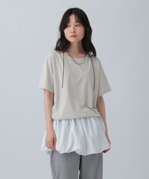 LEPSIM（レプシィム）の「裾バルーンドロストプルオーバー　574405（Tシャツ/カットソー・レディース・グレイッシュベージュ/グリーン/オフホワイト/チャコールグレー・FREE）」の6枚目の写真