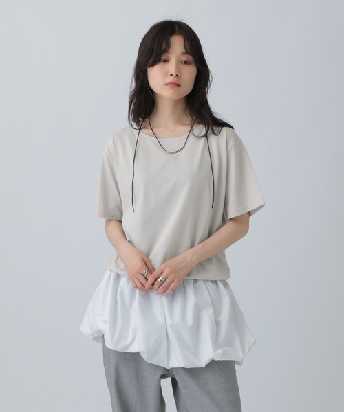 LEPSIM（レプシィム）の「裾バルーンドロストプルオーバー　574405（Tシャツ/カットソー・レディース・グレイッシュベージュ/グリーン/オフホワイト/チャコールグレー・FREE）」の7枚目の写真