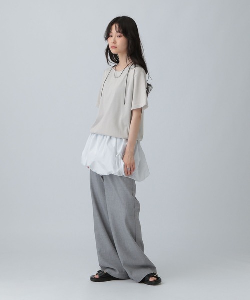 LEPSIM（レプシィム）の「裾バルーンドロストプルオーバー　574405（Tシャツ/カットソー・レディース・グレイッシュベージュ/グリーン/オフホワイト/チャコールグレー・FREE）」の11枚目の写真