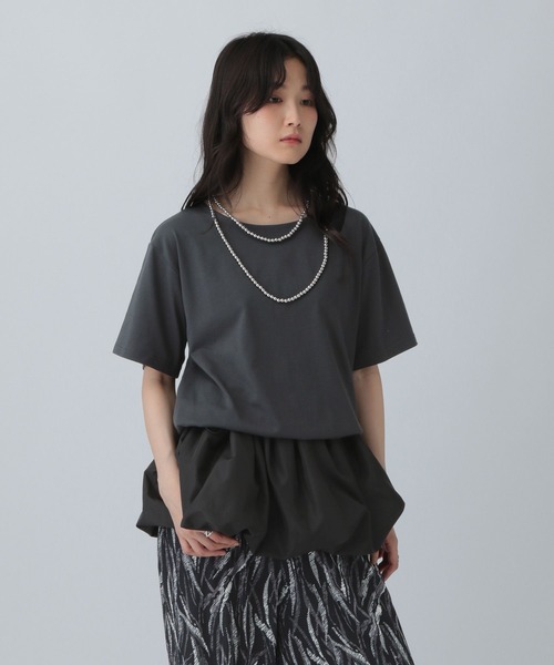 LEPSIM（レプシィム）の「裾バルーンドロストプルオーバー　574405（Tシャツ/カットソー・レディース・グレイッシュベージュ/グリーン/オフホワイト/チャコールグレー・FREE）」の14枚目の写真