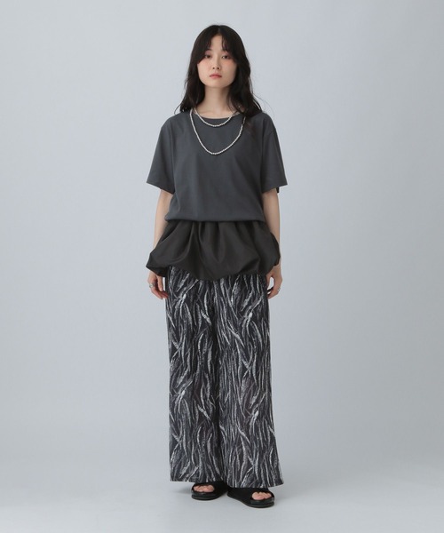 LEPSIM（レプシィム）の「裾バルーンドロストプルオーバー　574405（Tシャツ/カットソー・レディース・グレイッシュベージュ/グリーン/オフホワイト/チャコールグレー・FREE）」の15枚目の写真