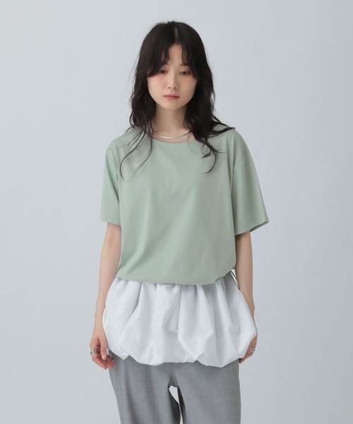 LEPSIM（レプシィム）の「裾バルーンドロストプルオーバー　574405（Tシャツ/カットソー・レディース・グレイッシュベージュ/グリーン/オフホワイト/チャコールグレー・FREE）」の18枚目の写真