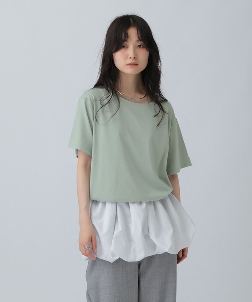 LEPSIM（レプシィム）の「裾バルーンドロストプルオーバー　574405（Tシャツ/カットソー・レディース・グレイッシュベージュ/グリーン/オフホワイト/チャコールグレー・FREE）」の19枚目の写真