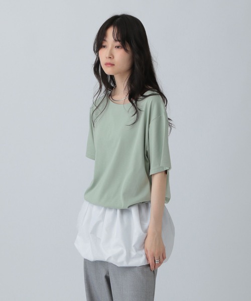 LEPSIM（レプシィム）の「裾バルーンドロストプルオーバー　574405（Tシャツ/カットソー・レディース・グレイッシュベージュ/グリーン/オフホワイト/チャコールグレー・FREE）」の20枚目の写真