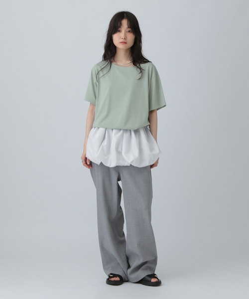 LEPSIM（レプシィム）の「裾バルーンドロストプルオーバー　574405（Tシャツ/カットソー・レディース・グレイッシュベージュ/グリーン/オフホワイト/チャコールグレー・FREE）」の21枚目の写真