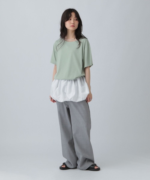 LEPSIM（レプシィム）の「裾バルーンドロストプルオーバー　574405（Tシャツ/カットソー・レディース・グレイッシュベージュ/グリーン/オフホワイト/チャコールグレー・FREE）」の22枚目の写真