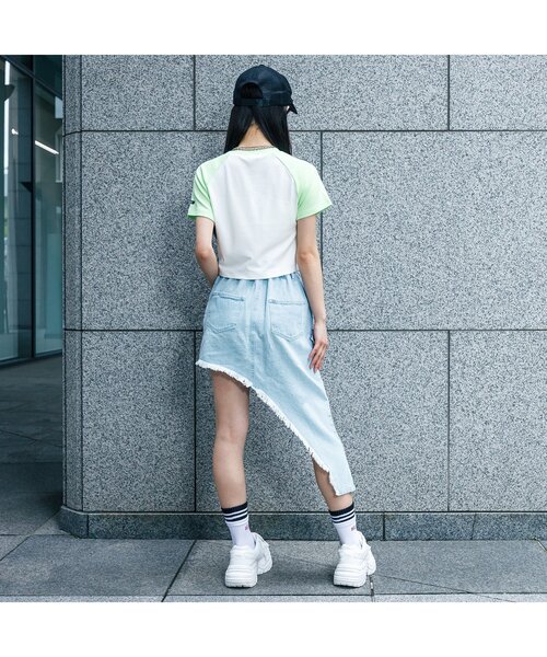 algy（アルジー）の「アシメデニムスカート（デニムスカート・キッズ・サックスブルー/グレー・MEDIUM/X-SMALL/XX-SMALL/SMALL）」の8枚目の写真