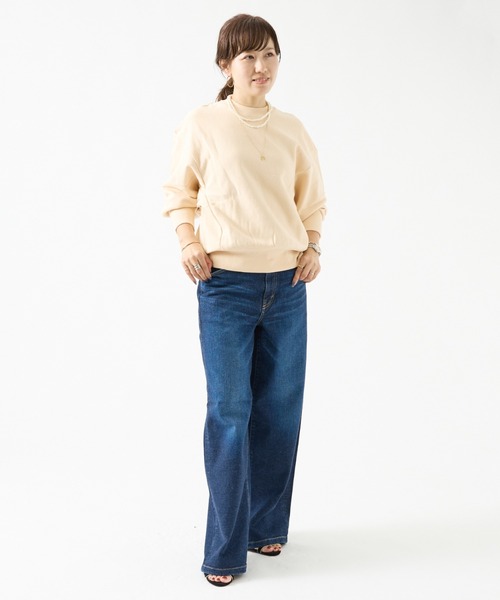 DESIGNWORKS（デザインワークス）の「裏毛ショート丈プルオーバー（Tシャツ/カットソー・レディース・グレイッシュベージュ/オレンジ・38）」の17枚目の写真