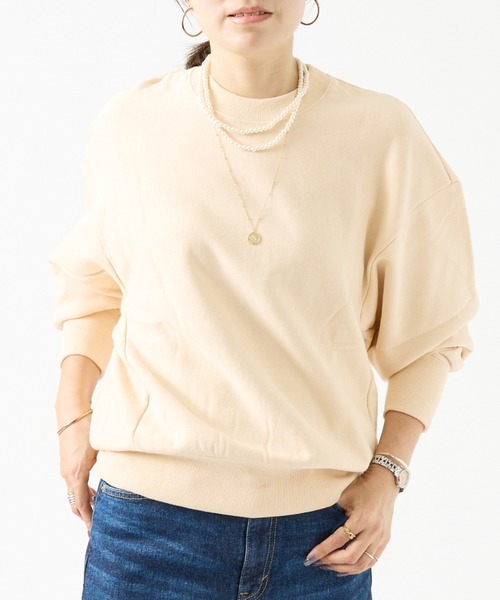 DESIGNWORKS（デザインワークス）の「裏毛ショート丈プルオーバー（Tシャツ/カットソー・レディース・グレイッシュベージュ/オレンジ・38）」の15枚目の写真