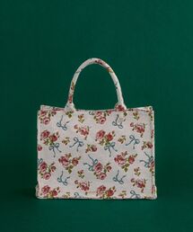 Maison de FLEUR（メゾンドフルール）の「ローズリボン柄ゴブランスクエアトートMバッグ（トートバッグ）」