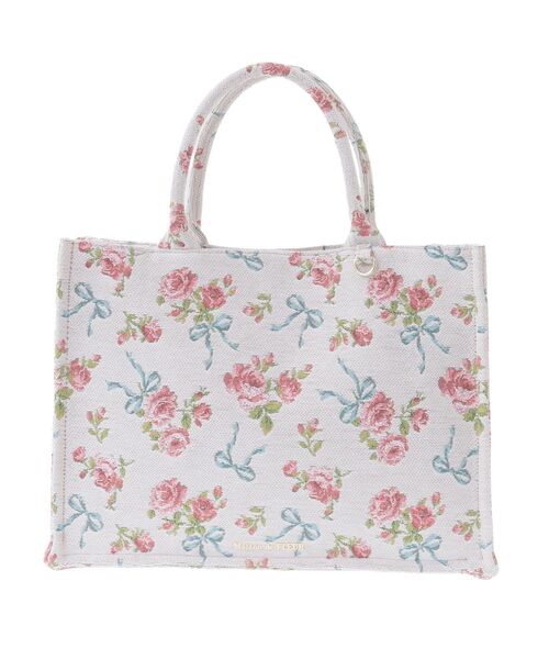 【中古】Maison de FLEUR リボン柄ゴブランスクエアトートMバッグ リボン柄ゴブランスクエアトートMバッグ/Maison de FLEUR