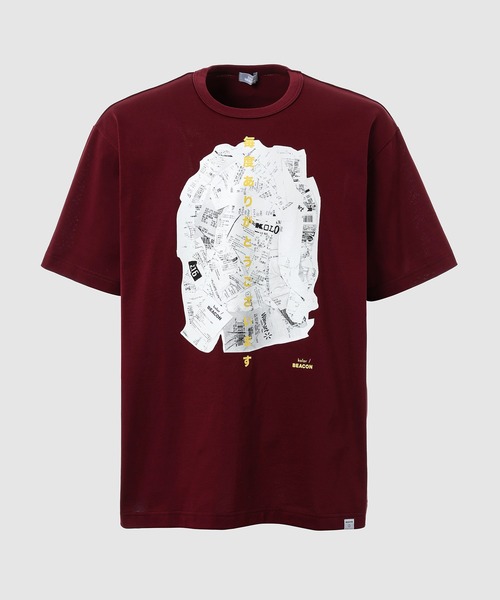 kolor BEACON(カラービーコン)の「25WBM-T04233(Tシャツ/カットソー・メンズ・ブラック/ボルドー/ホワイト・3/2)」の3枚目の写真