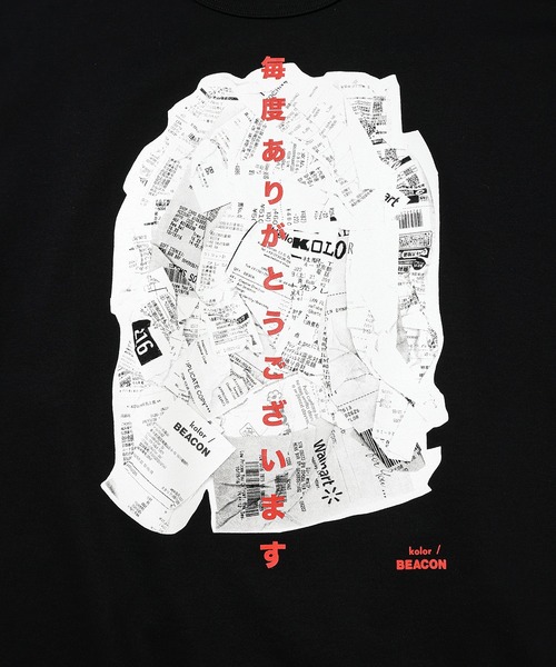 kolor BEACON(カラービーコン)の「25WBM-T04233(Tシャツ/カットソー・メンズ・ブラック/ボルドー/ホワイト・3/2)」の6枚目の写真