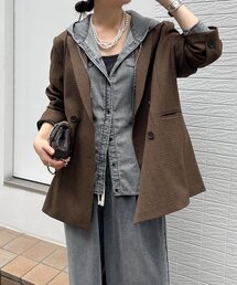 シアーデニムフーディーシャツ