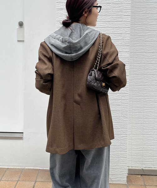 DouDou(ドゥドゥ)の「シアーデニムフーディーシャツ(シャツ/ブラウス・レディース・ブラック/ブルー・FREE)」の15枚目の写真