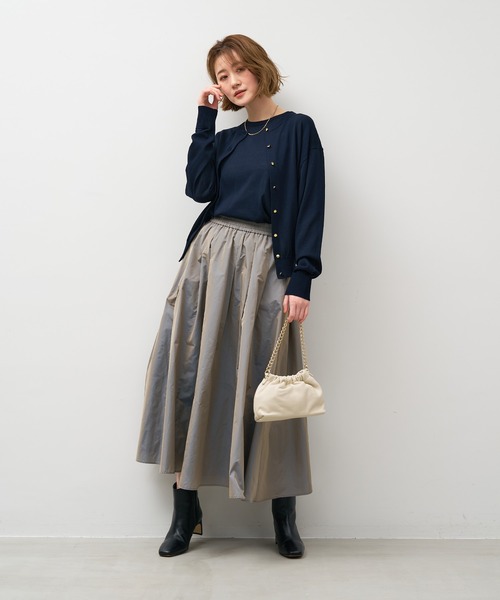 MICA&DEAL（マイカ＆ディール）の「ハーフスリーブニット〈アンサンブル対応〉（ニット/セーター・レディース・ネイビー/オフホワイト・FREE）」の15枚目の写真