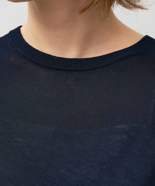 MICA&DEAL（マイカ＆ディール）の「ハーフスリーブニット〈アンサンブル対応〉（ニット/セーター・レディース・ネイビー/オフホワイト・FREE）」の19枚目の写真