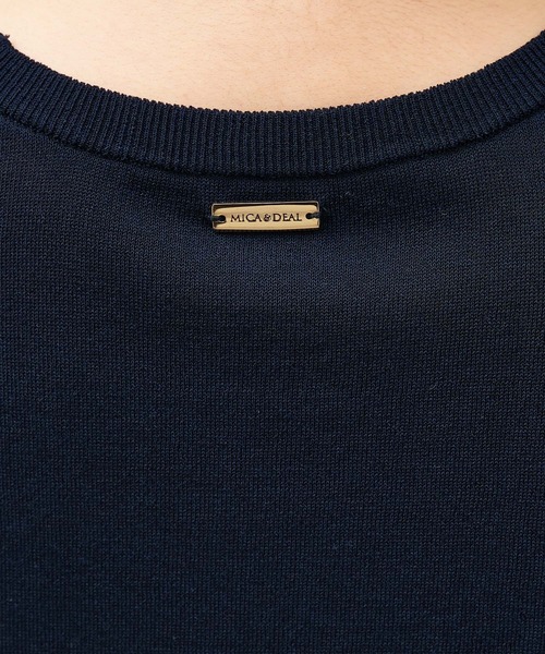 MICA&DEAL（マイカ＆ディール）の「ハーフスリーブニット〈アンサンブル対応〉（ニット/セーター・レディース・ネイビー/オフホワイト・FREE）」の20枚目の写真