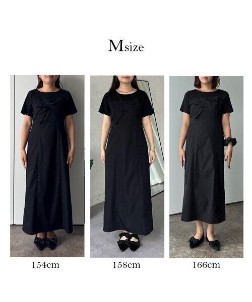 prose verse フロントリボンビスチェドッキングワンピース 着痩せワンピ フロントリボンビスチェドッキングワンピース(ワンピース