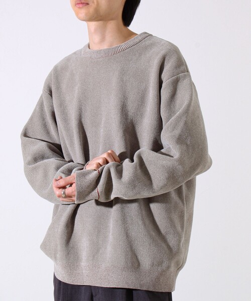 GLOSTER（グロスター）の「【昨年人気アイテム再登場！チクチクしないニット】モールダブルフェイス プルオーバーニット（ニット/セーター・メンズ・ネイビー/ブラック/モスグリーン/グレイッシュベージュ・L/M/S）」の3枚目の写真