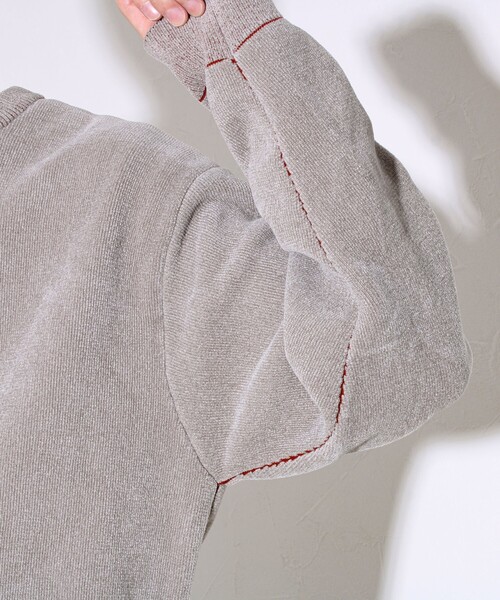 GLOSTER（グロスター）の「【昨年人気アイテム再登場！チクチクしないニット】モールダブルフェイス プルオーバーニット（ニット/セーター・メンズ・ネイビー/ブラック/モスグリーン/グレイッシュベージュ・L/M/S）」の5枚目の写真