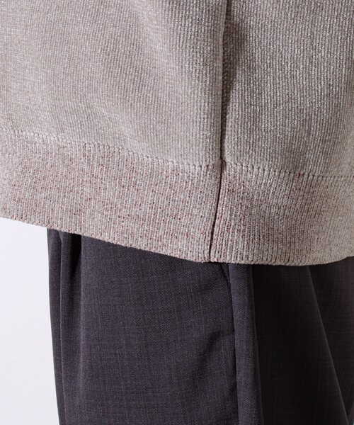 GLOSTER（グロスター）の「【昨年人気アイテム再登場！チクチクしないニット】モールダブルフェイス プルオーバーニット（ニット/セーター・メンズ・ネイビー/ブラック/モスグリーン/グレイッシュベージュ・L/M/S）」の6枚目の写真