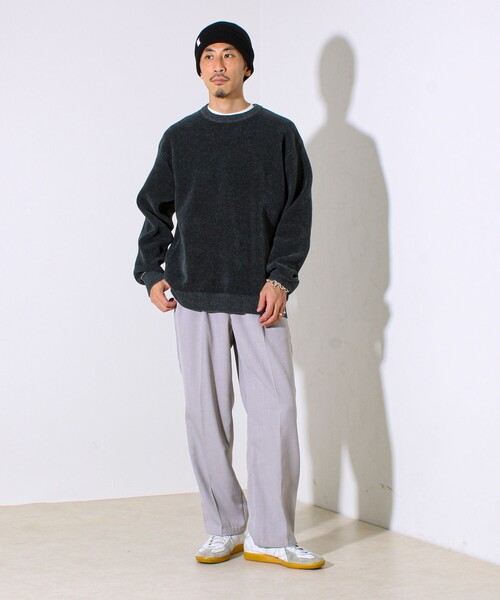 GLOSTER（グロスター）の「【昨年人気アイテム再登場！チクチクしないニット】モールダブルフェイス プルオーバーニット（ニット/セーター・メンズ・ネイビー/ブラック/モスグリーン/グレイッシュベージュ・L/M/S）」の9枚目の写真