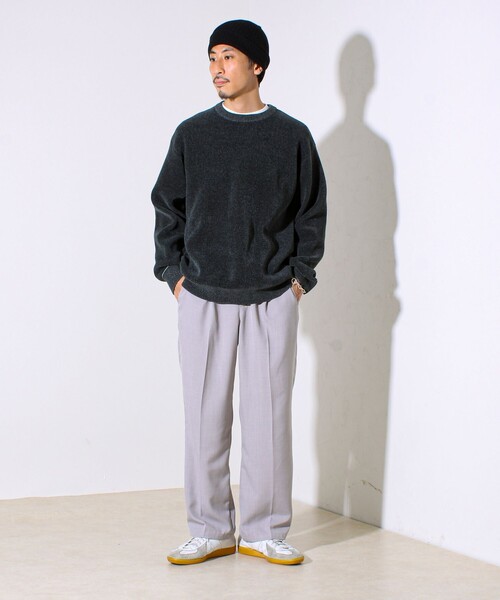 GLOSTER（グロスター）の「【昨年人気アイテム再登場！チクチクしないニット】モールダブルフェイス プルオーバーニット（ニット/セーター・メンズ・ネイビー/ブラック/モスグリーン/グレイッシュベージュ・L/M/S）」の10枚目の写真