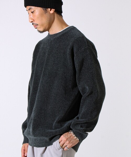 GLOSTER（グロスター）の「【昨年人気アイテム再登場！チクチクしないニット】モールダブルフェイス プルオーバーニット（ニット/セーター・メンズ・ネイビー/ブラック/モスグリーン/グレイッシュベージュ・L/M/S）」の14枚目の写真