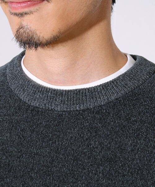 GLOSTER（グロスター）の「【昨年人気アイテム再登場！チクチクしないニット】モールダブルフェイス プルオーバーニット（ニット/セーター・メンズ・ネイビー/ブラック/モスグリーン/グレイッシュベージュ・L/M/S）」の17枚目の写真