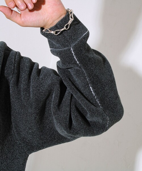 GLOSTER（グロスター）の「【昨年人気アイテム再登場！チクチクしないニット】モールダブルフェイス プルオーバーニット（ニット/セーター・メンズ・ネイビー/ブラック/モスグリーン/グレイッシュベージュ・L/M/S）」の20枚目の写真