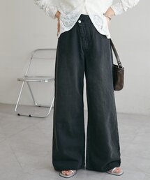 ライトデニムクラッシュワイドパンツ　ディスコート　完売品 ライトデニムクラッシュワイドパンツ ディスコート 完売品