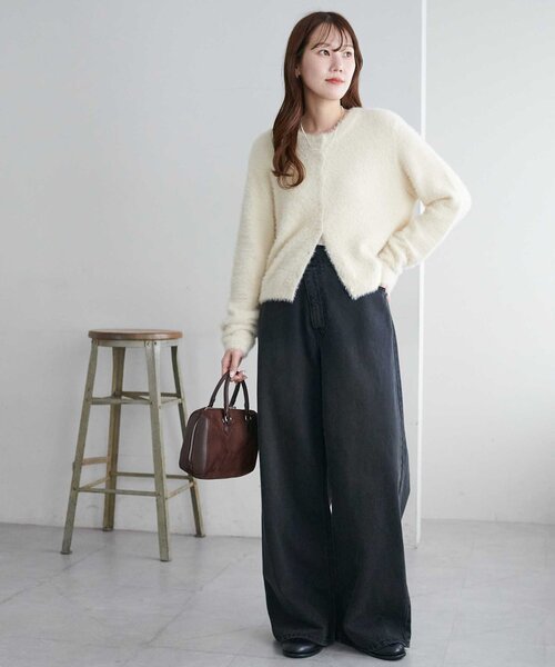 DISCOAT（ディスコート）の「ライトオンスデニムワイドパンツ（デニムパンツ・レディース・ブラック/ブルー・SMALL/MEDIUM/LARGE）」の4枚目の写真