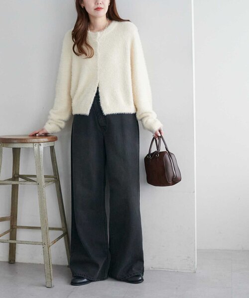 DISCOAT（ディスコート）の「ライトオンスデニムワイドパンツ（デニムパンツ・レディース・ブラック/ブルー・SMALL/MEDIUM/LARGE）」の5枚目の写真