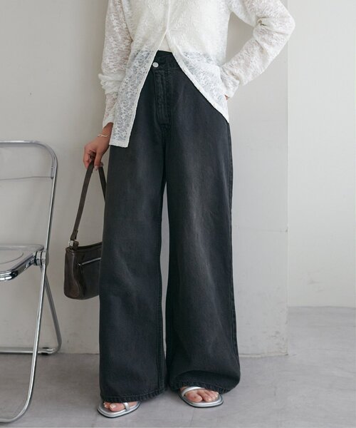 DISCOAT（ディスコート）の「ライトオンスデニムワイドパンツ（デニムパンツ・レディース・ブラック/ブルー・SMALL/MEDIUM/LARGE）」の7枚目の写真