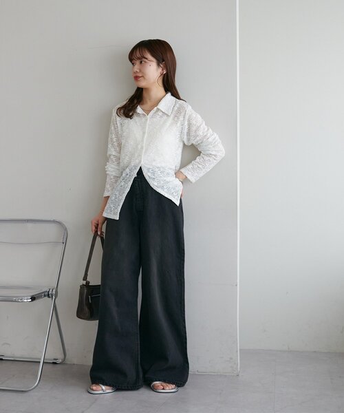 DISCOAT（ディスコート）の「ライトオンスデニムワイドパンツ（デニムパンツ・レディース・ブラック/ブルー・SMALL/MEDIUM/LARGE）」の11枚目の写真