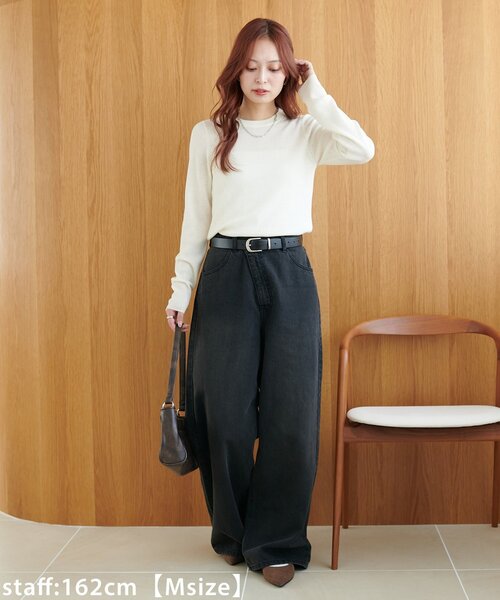 DISCOAT（ディスコート）の「ライトオンスデニムワイドパンツ（デニムパンツ・レディース・ブラック/ブルー・SMALL/MEDIUM/LARGE）」の16枚目の写真