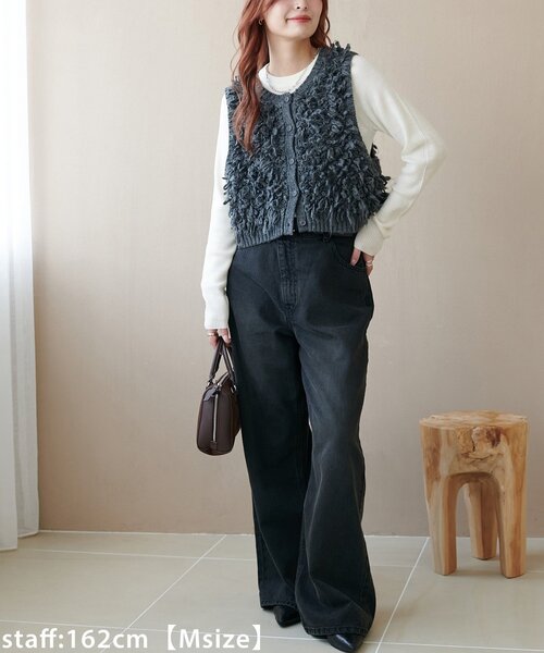 DISCOAT（ディスコート）の「ライトオンスデニムワイドパンツ（デニムパンツ・レディース・ブラック/ブルー・SMALL/MEDIUM/LARGE）」の17枚目の写真