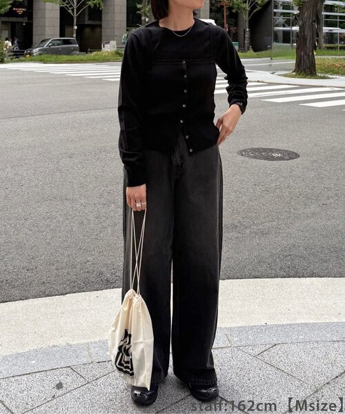 DISCOAT（ディスコート）の「ライトオンスデニムワイドパンツ（デニムパンツ・レディース・ブラック/ブルー・SMALL/MEDIUM/LARGE）」の18枚目の写真