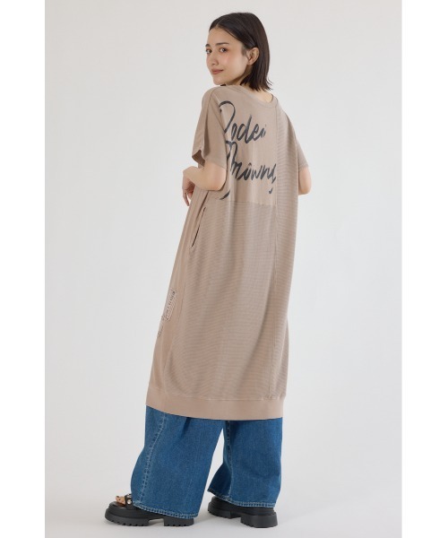 RODEO CROWNS WIDE BOWL（ロデオクラウンズワイドボウル）の「2way ワッフルコンビカットロングワンピース（ワンピース・レディース・ベージュ/オレンジ/ブラック・FREE）」の3枚目の写真