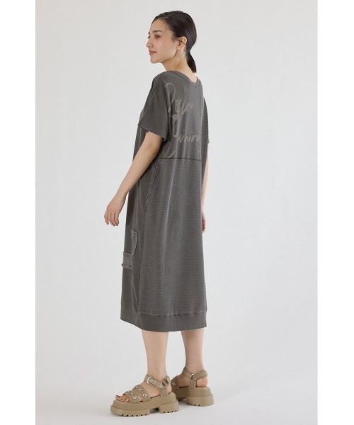 RODEO CROWNS WIDE BOWL（ロデオクラウンズワイドボウル）の「2way ワッフルコンビカットロングワンピース（ワンピース・レディース・ベージュ/オレンジ/ブラック・FREE）」の9枚目の写真