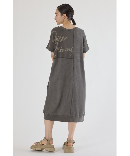 RODEO CROWNS WIDE BOWL（ロデオクラウンズワイドボウル）の「2way ワッフルコンビカットロングワンピース（ワンピース・レディース・ベージュ/オレンジ/ブラック・FREE）」の10枚目の写真