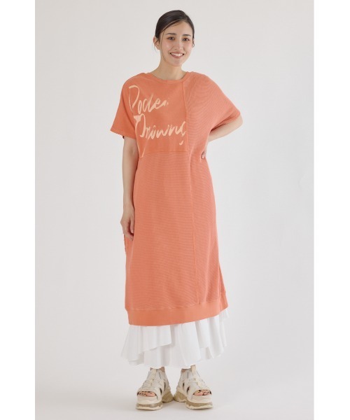 RODEO CROWNS WIDE BOWL（ロデオクラウンズワイドボウル）の「2way ワッフルコンビカットロングワンピース（ワンピース・レディース・ベージュ/オレンジ/ブラック・FREE）」の13枚目の写真