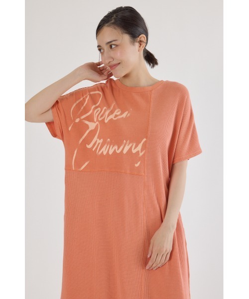 RODEO CROWNS WIDE BOWL（ロデオクラウンズワイドボウル）の「2way ワッフルコンビカットロングワンピース（ワンピース・レディース・ベージュ/オレンジ/ブラック・FREE）」の18枚目の写真