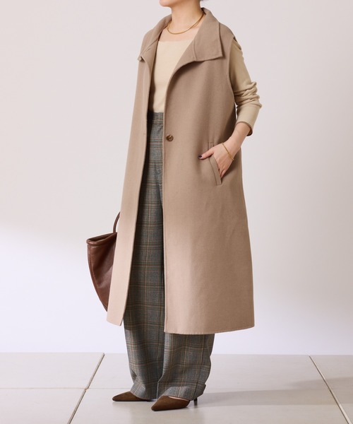 COLLAGE GALLARDAGALANTE（コラージュガリャルダガランテ）の「リバーレイヤードコート/ロングベスト/ノーカラージャケット/2点セットアイテム（その他アウター・レディース・チャコールグレー/ベージュ・FREE）」の19枚目の写真