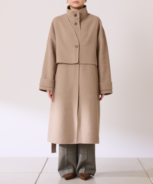 COLLAGE GALLARDAGALANTE（コラージュガリャルダガランテ）の「リバーレイヤードコート/ロングベスト/ノーカラージャケット/2点セットアイテム（その他アウター・レディース・チャコールグレー/ベージュ・FREE）」の10枚目の写真